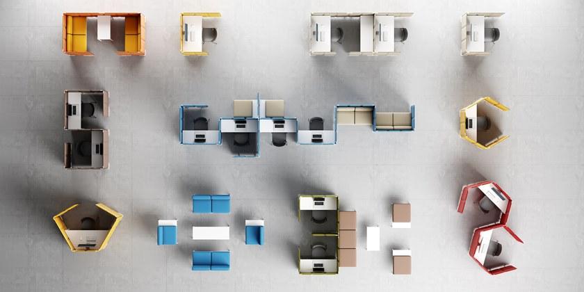 Steelbox by Metalway Звукопоглощающая перегородка для офиса из trevira® cs Zen sun-id-1453682 - Вид №20