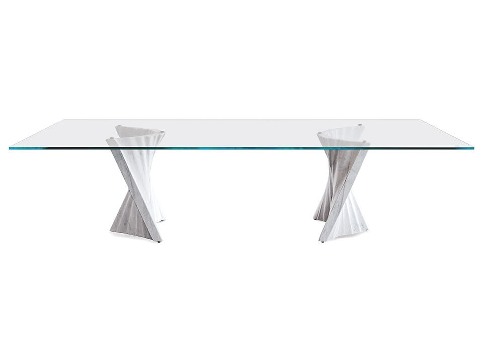 Прямоугольный стол из хрусталя и мрамора Cattelan italia PLISSET ARCH-00130083