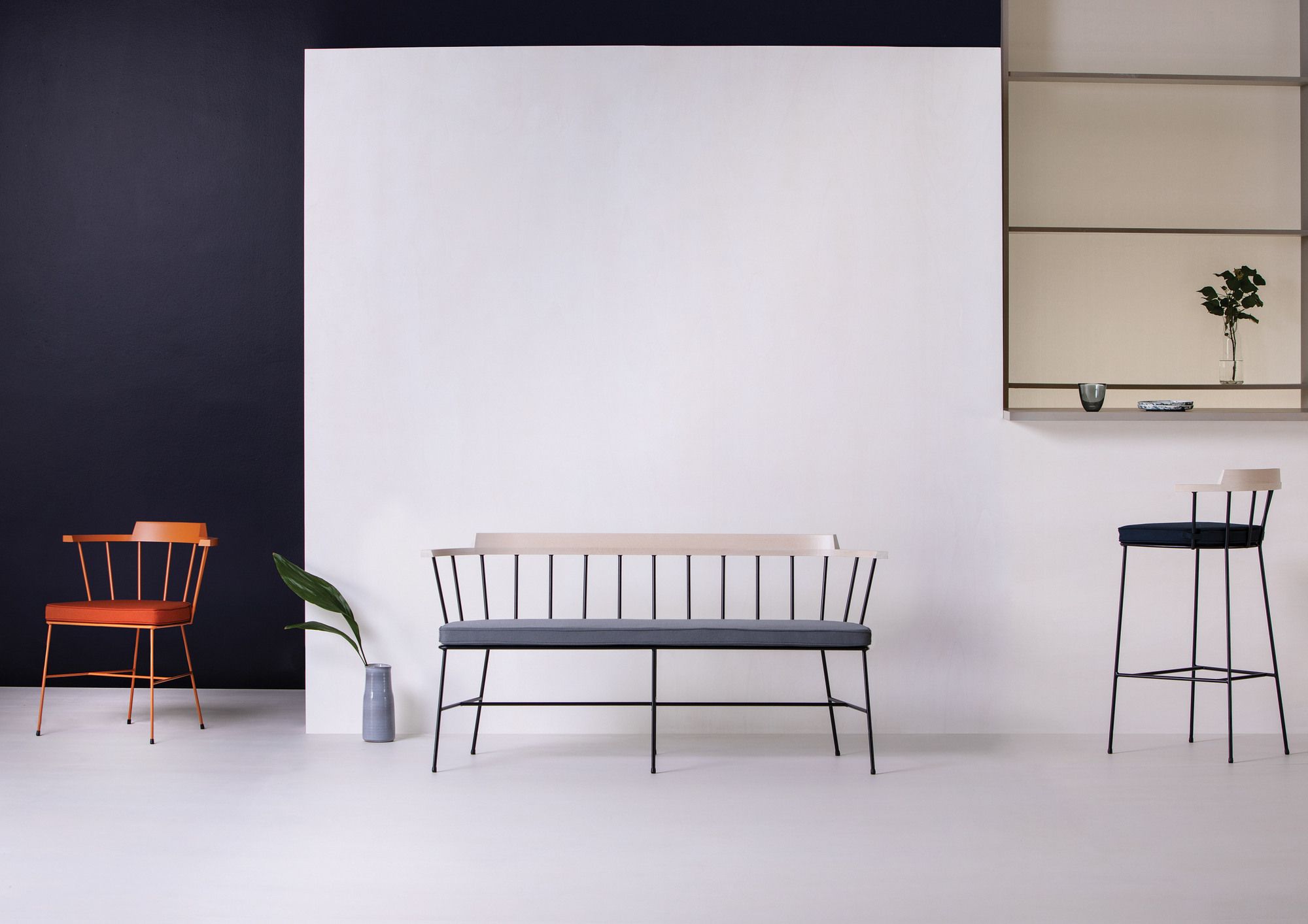 Высокий стул из стали с порошковым покрытием Vergés Mim ARCH-00007063 - Вид №4