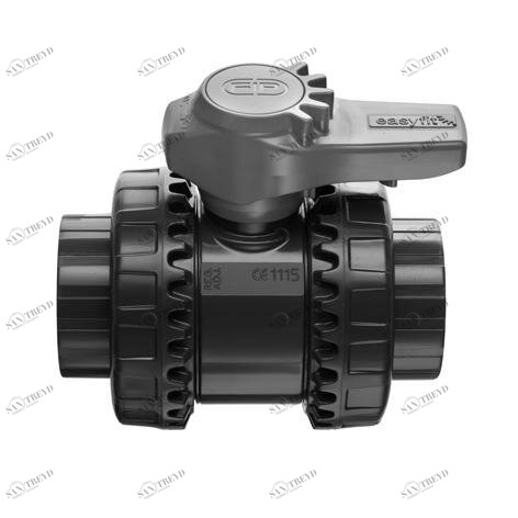 SANIT 227382000300063 2-ходовой шаровой кран d16-63, ВЭЛ-Easyfit, PVC-U, клей рукав, EPDM 