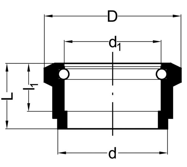 SANIT 186393533 Писсуар соединительная муфта, сливной ПЭ  - Вид №1