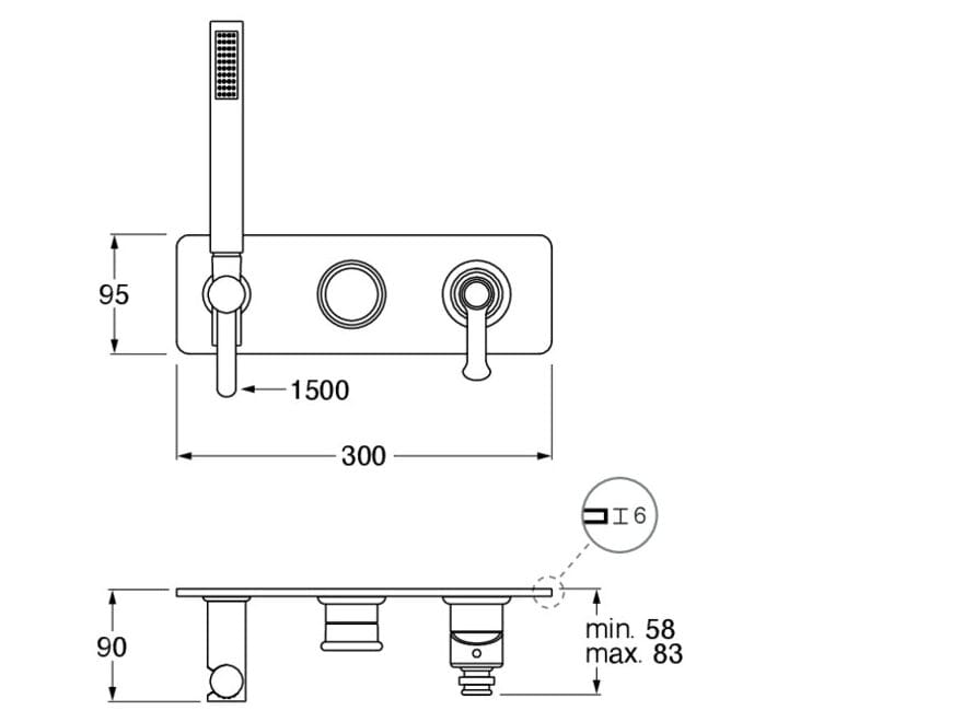 Встраиваемый однорычажный смеситель для душа / ванны с переключателем CRISTINA Rubinetterie Маяк ARCH-00019852