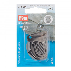 417976 Фурнитура сумочная металл Портфельный замок 26 мм сост.серебра PRYM