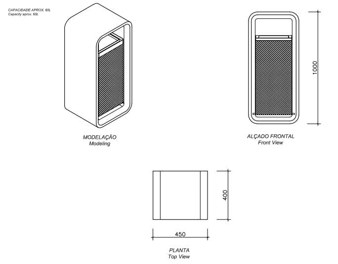 Бетонные и металлические стойки для мусора amop ARCH-00103639 - Вид №2