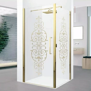 Душевой уголок 59x59 YOUNG 2.0 G+F Novellini YOUNG 2.0 с принтом Victorianna Gold