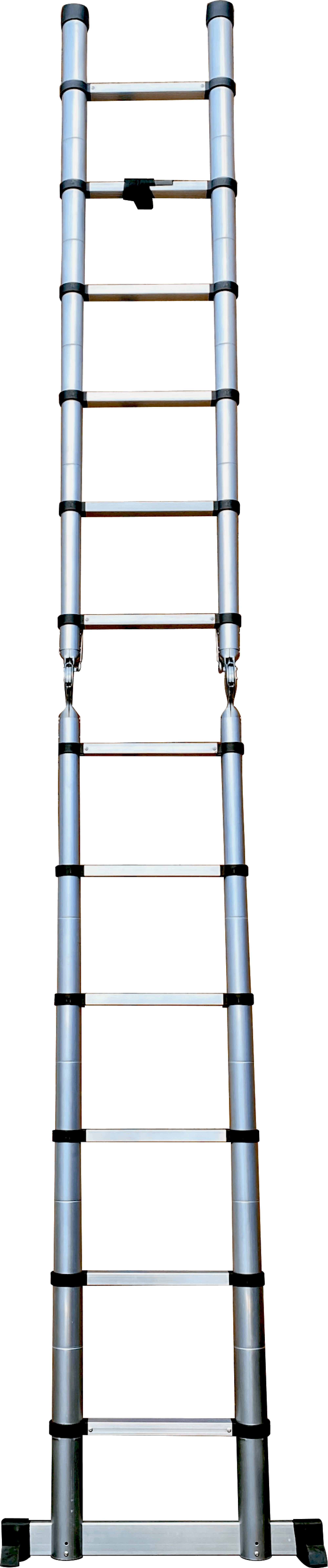 Двухсторонняя телескопическая лестница с шарниром 1,9+1,9 м  (6+6 ступ) ALUMET DTLH 1.9 - Вид №3
