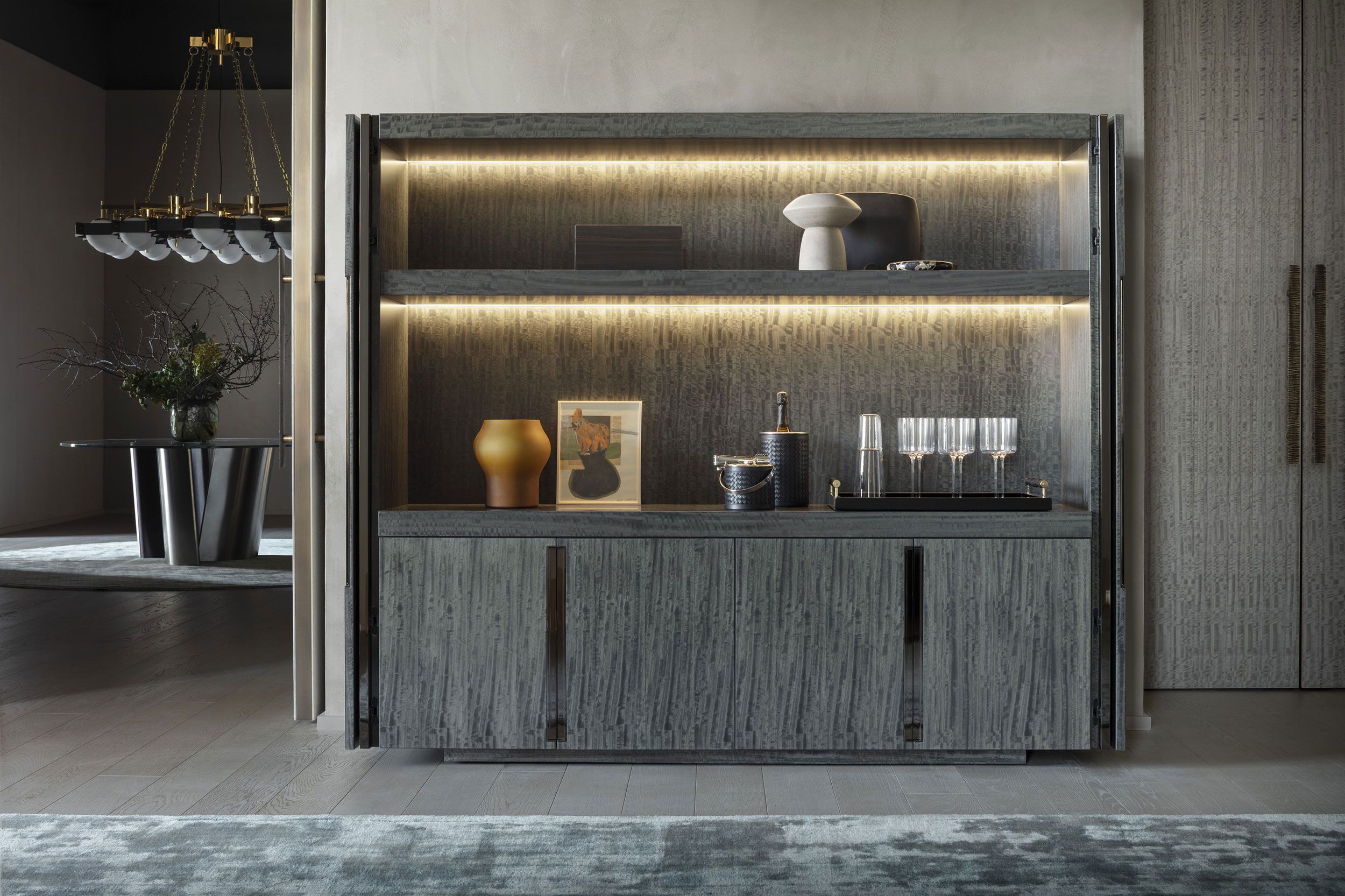 Мобильный бар из эвкалипта со встроенным освещением OAK Metronome ARCH-00043771 - Вид №5