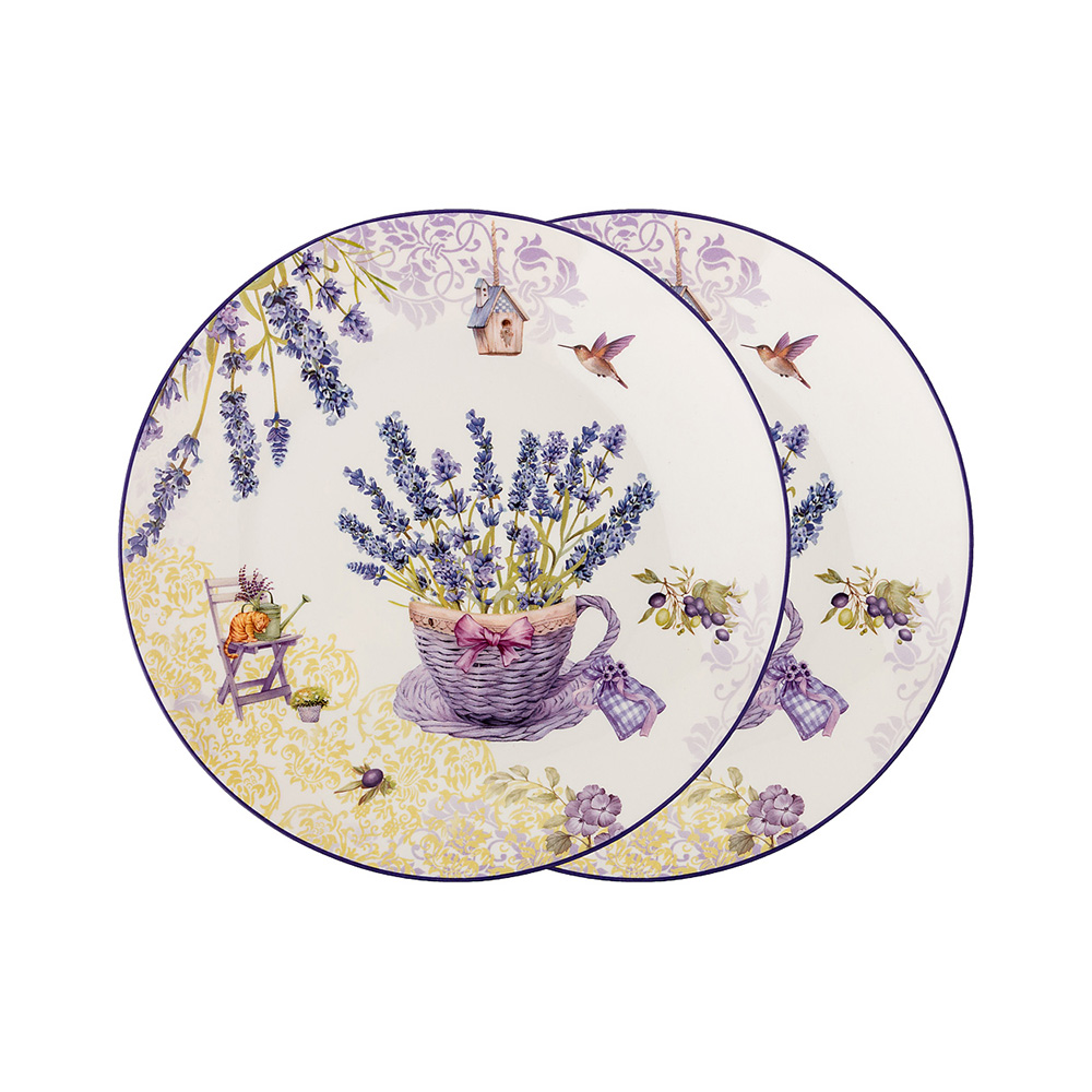 104-587 Посуда фарфоровая Лаванда прованс набор закусочных тарелок 20.5 см Lefard 