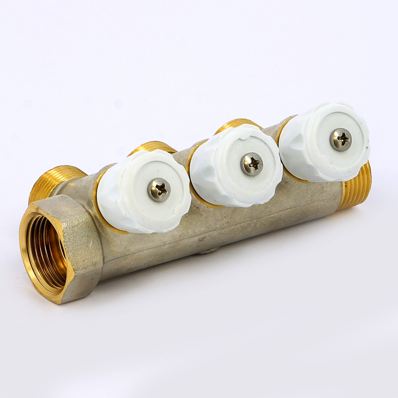 Коллектор НВ 3/4" с вентилями никелированный EMMETI 3 выхода М24х19 36мм 01307265 - Вид №2