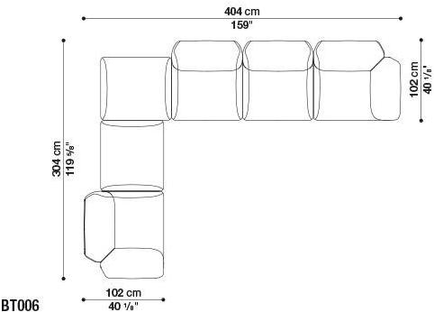 B&B Italia Outdoor Модульный угловой диван из ткани Butterfly sun-id-1421119 - Вид №11