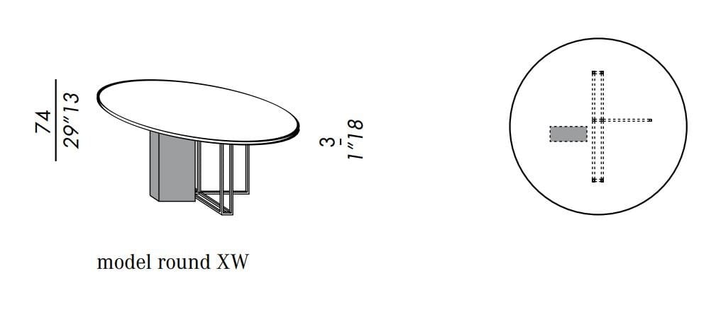 Круглый деревянный обеденный стол Meridiani Edition Plinto ARCH-00058892 - Вид №1