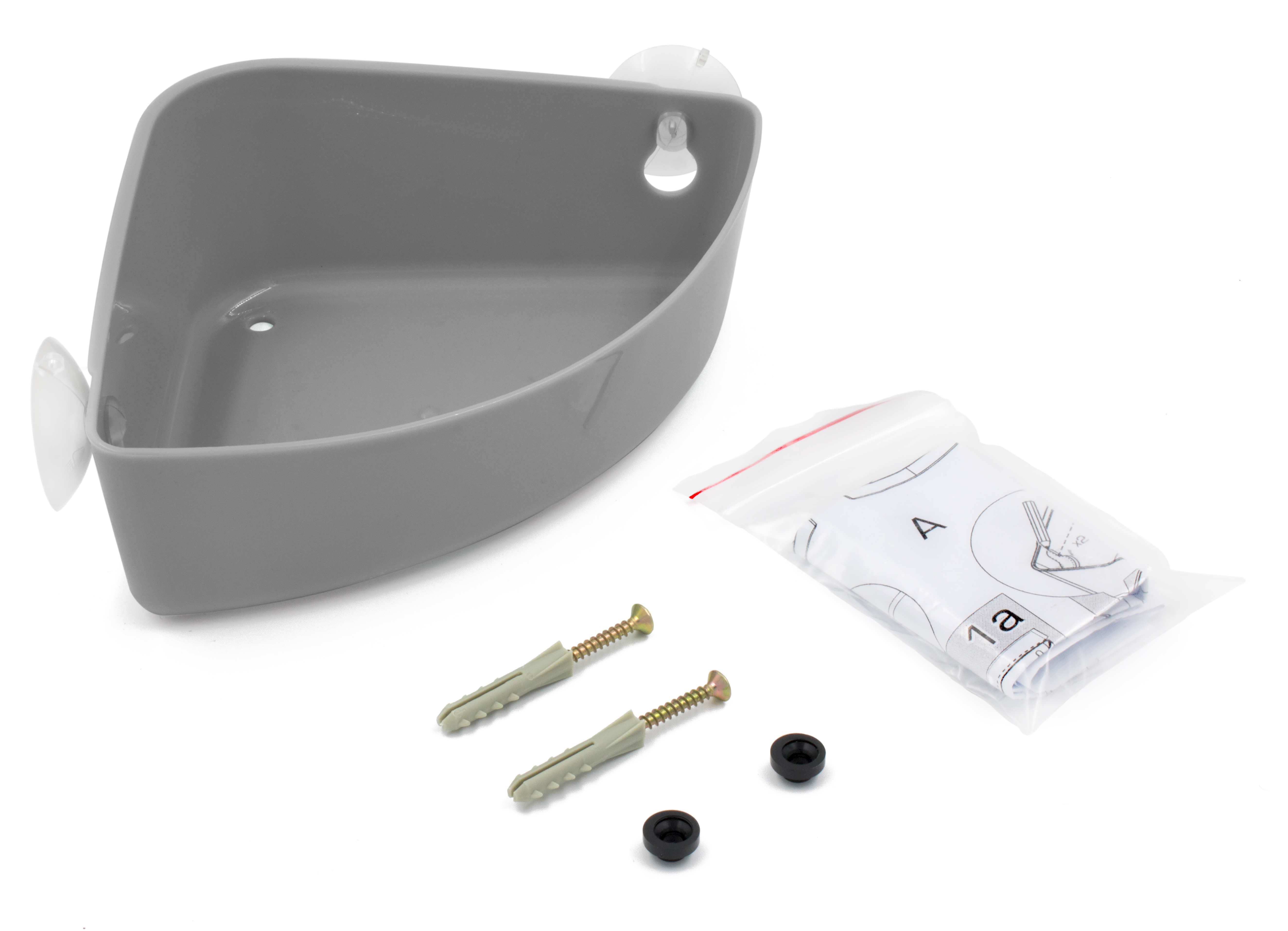 Santreyd Krita — угловая полка для ванной с присосками, серый дымчатый 82486014 STLM-0028224 - Вид №2