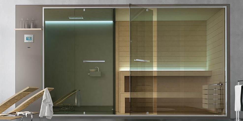 СПА: ХАМАМ С ДУШЕМ И САУНА 310 УГЛОВАЯ ETHOS Gruppo Geromin SSAET6E3DH - Вид №1