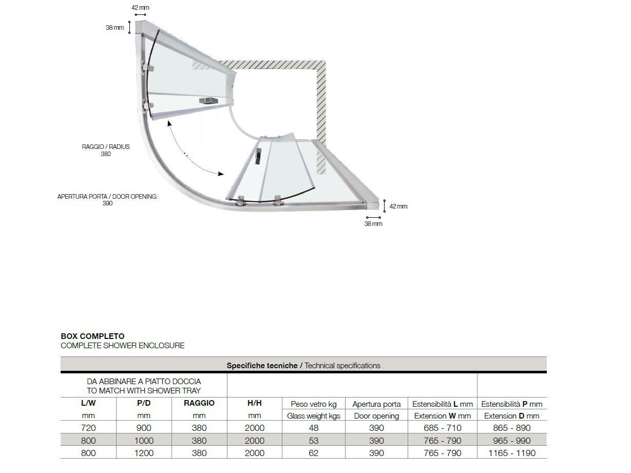 Полукруглая душевая кабина из алюминия и стекла TAMANACO FS40 ARCH-00125058 - Вид №6