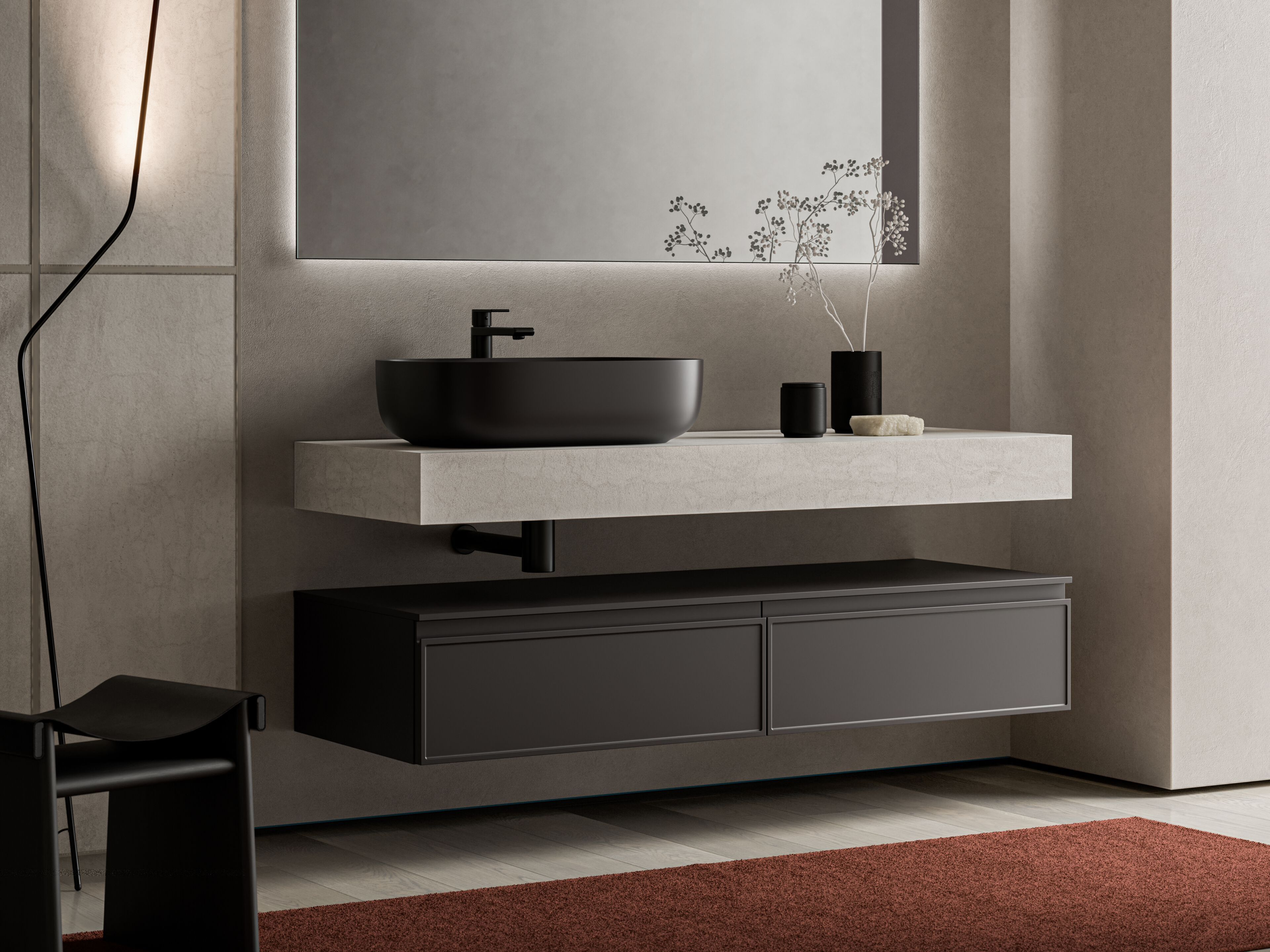 Подвесной умывальник Arbi Arredobagno декор ARCH-00070758