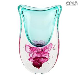 4504 ORIGINALMURANOGLASS Ваза Медуза - зелёная - соммерсо - муранское стекло OMG 14 см