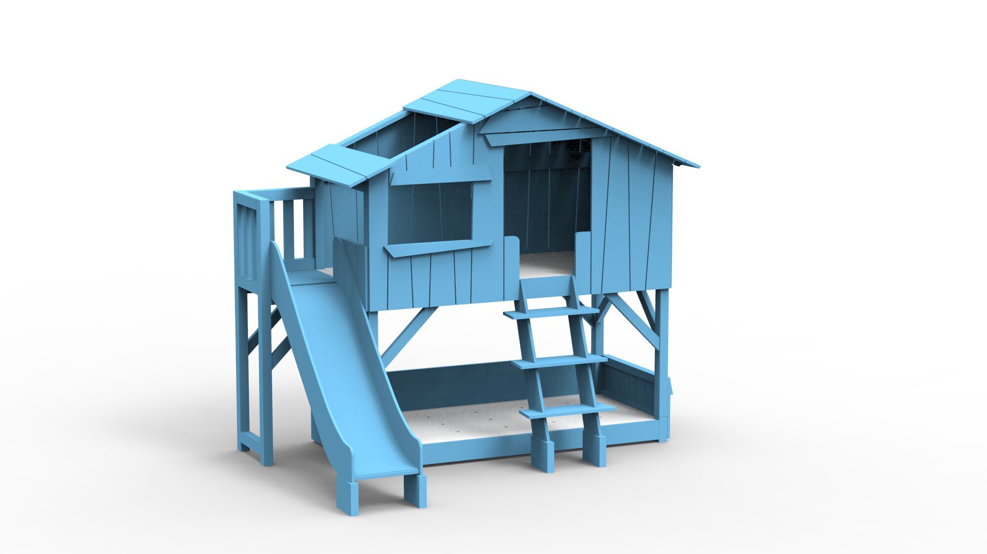 Двухъярусная кровать из МДФ с горкой и платформой Mathy by Bols TREEHOUSE BEDS &amp ARCH-00002332 - Вид №10