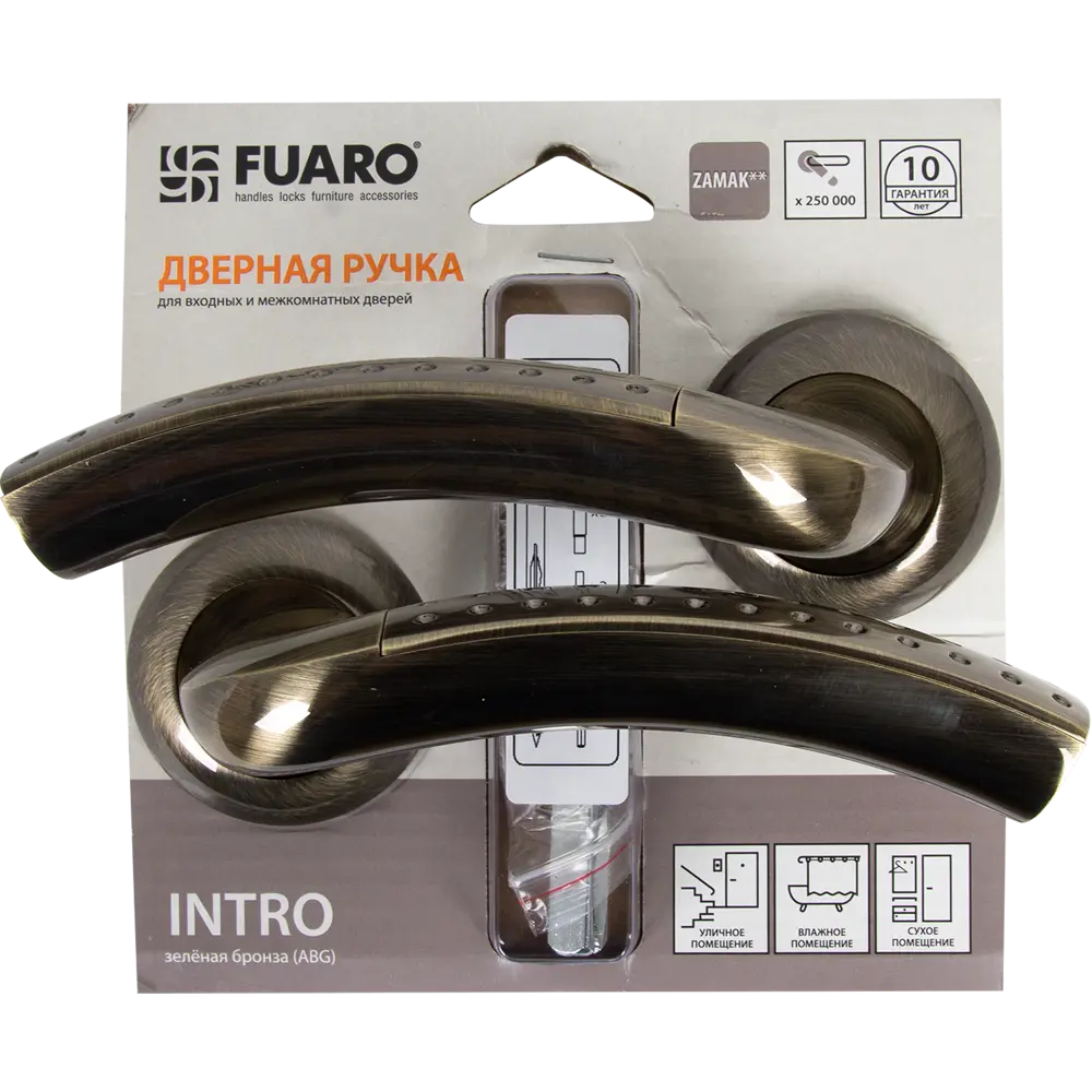 Ручка дверная на розетке Intro RM ABG6, цвет бронза FUARO STLM-2011766 - Вид №6