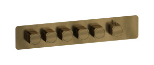 External part of thermostatic 5 ways, square plate, horizontal, Coral handle WE ARE IB eua526mbneo_2 Modern Bronze Aqua