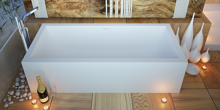 Design Ванна из Corian 1800x800x500 Double Curve Tank белая MOMA Design DBCRVTK1800 - Вид №1