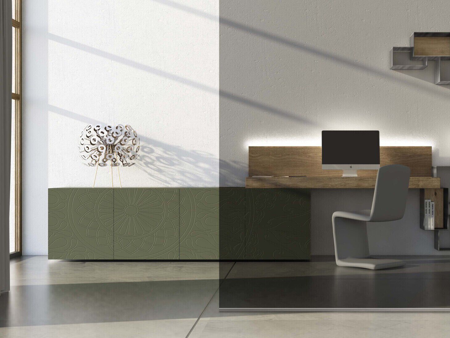 Деревянный шкаф с распашными дверями Voltan гравировка ARCH-00018288 - Вид №1