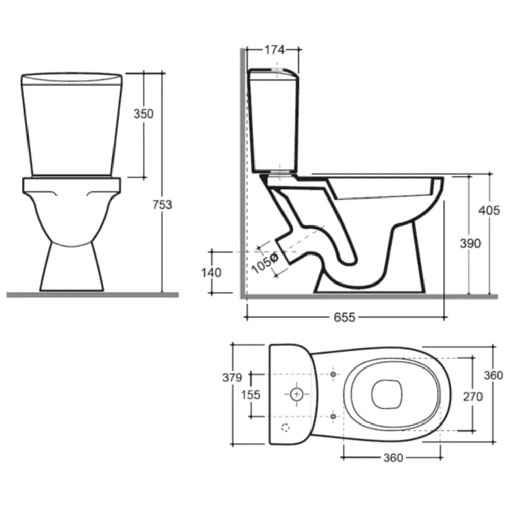 Керамин Минск Лаго — элегантный унитаз-компакт с двойным сливом 84556166 STLM-0051886 - Вид №8