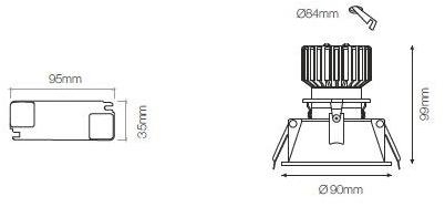 BENEITO FAURE Регулируемый встраиваемый светодиодный светильник из алюминия sun-id-1439626 - Вид №6