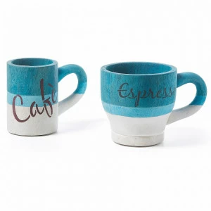 Подсвечники деревянные 2 шт бело-голубые Tips от La Forma LA FORMA  342941 Белый;голубой