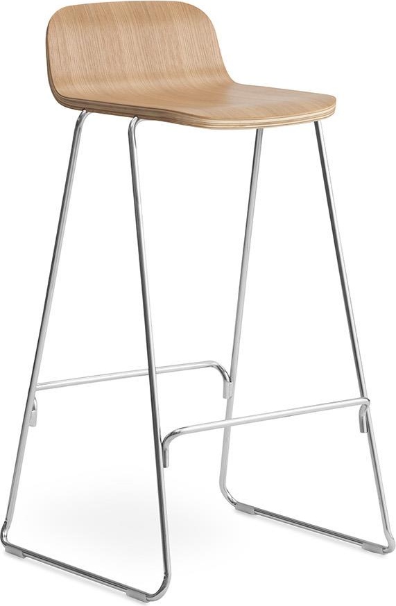 602700 Barstool w. Назад 75 cm Дуб / Хром Normann Copenhagen Just