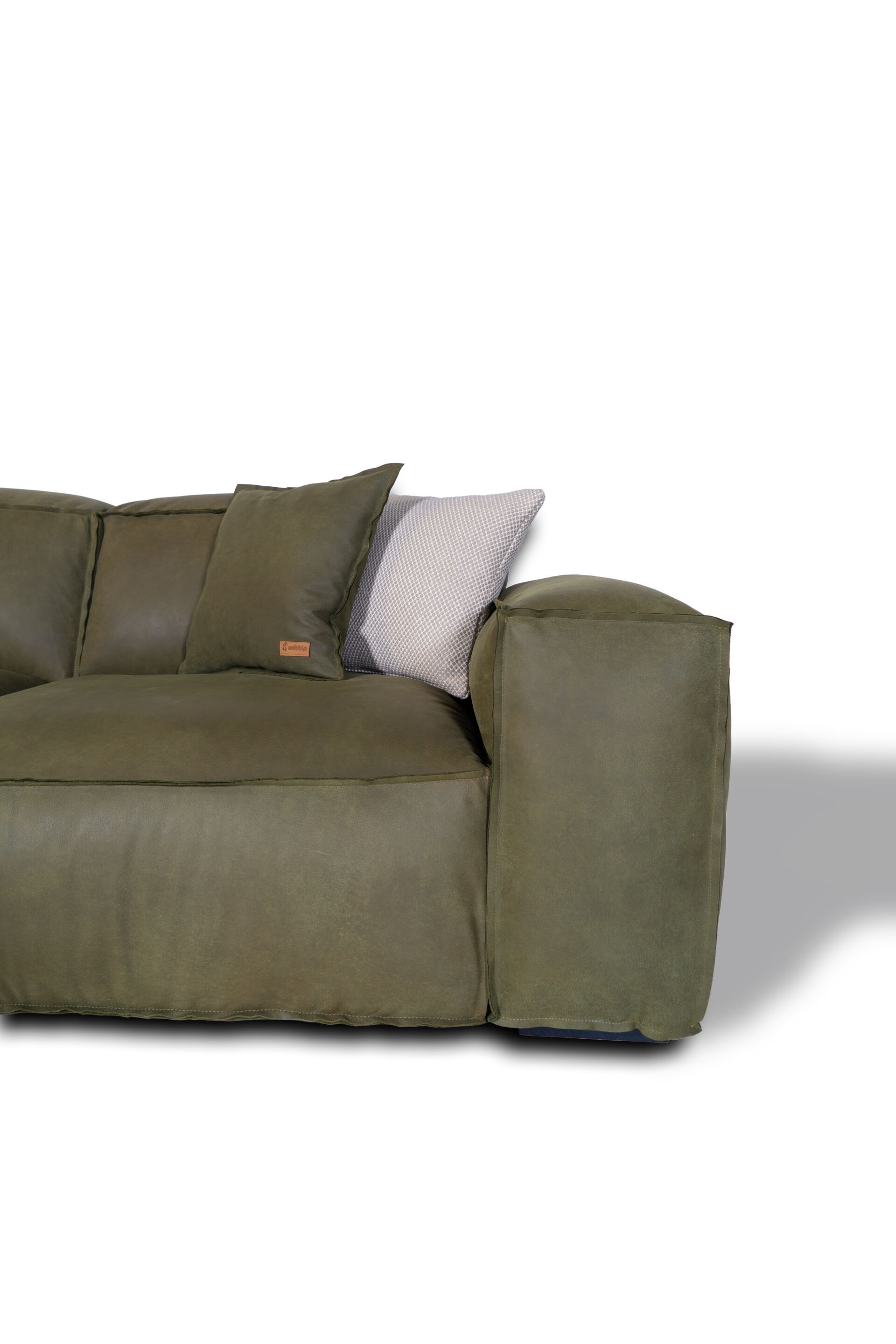 2-местный секционный диван из кожи с эффектом старения Mantellassi 1926 Placido ARCH-00074951 - Вид №7