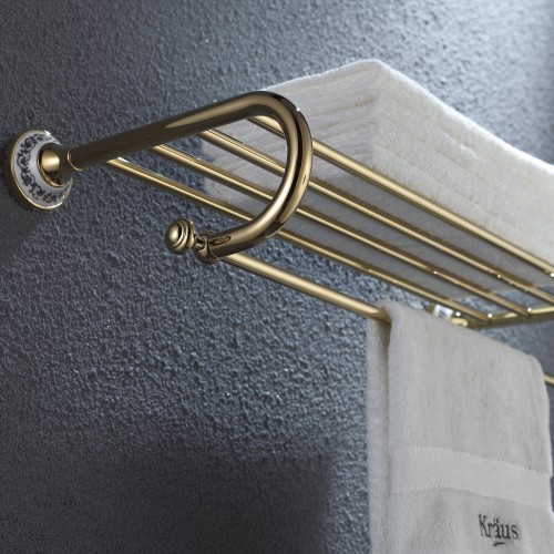 Apollo KEA-16542G Полка с полотенцедержателем krausru  - Вид №2