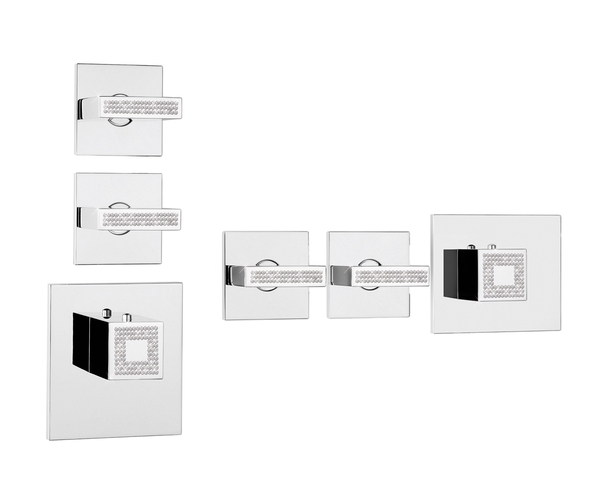Z033203 + Z030203 000 Смеситель & запорный кран Rectangular 3 Outles (with diverter) HP BOSSINI  - Вид №1