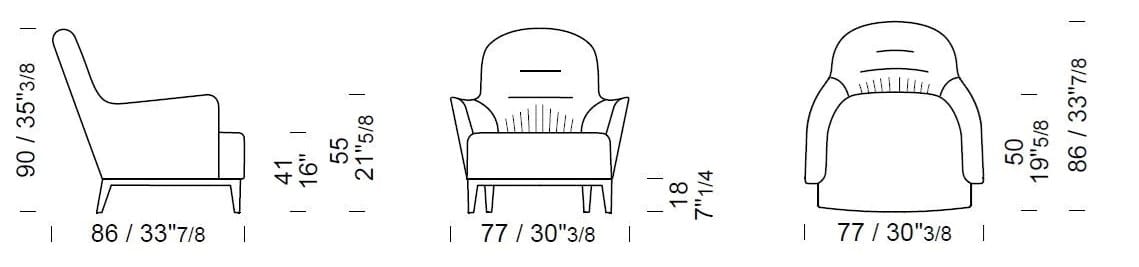 Тканевое кресло с подлокотниками Borzalino ESME ARCH-00119221 - Вид №7