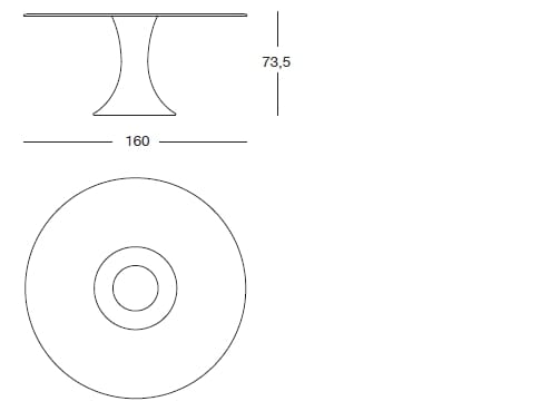 Стеклянный и бетонный круглый садовый стол Longhi курорт ARCH-00107053 - Вид №2