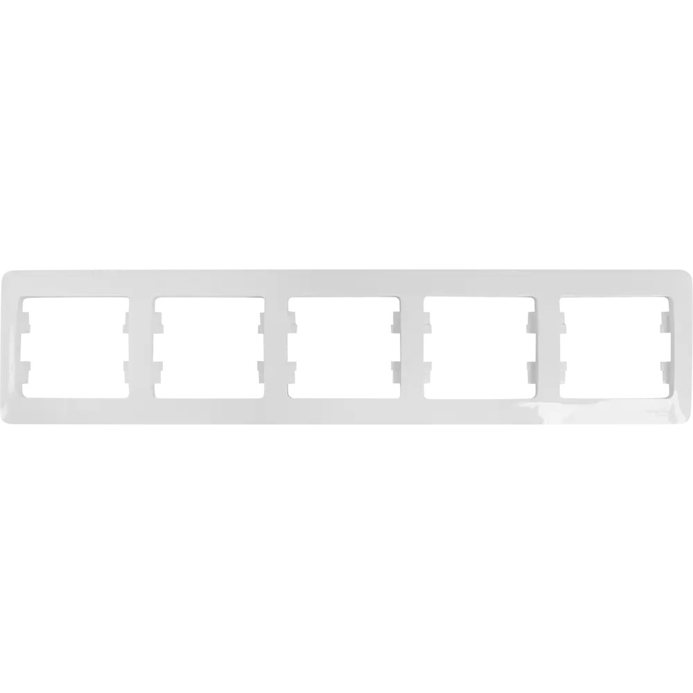 Рамка для розеток и выключателей Systeme Electric Glossa 5 постов пятерная цвет молочный STLM-2013074
