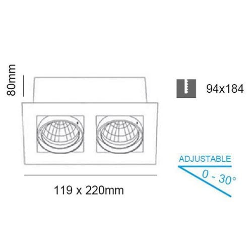 Регулируемый алюминиевый утопленный прожектор Terzo Light RADO ARCH-00074733 - Вид №2