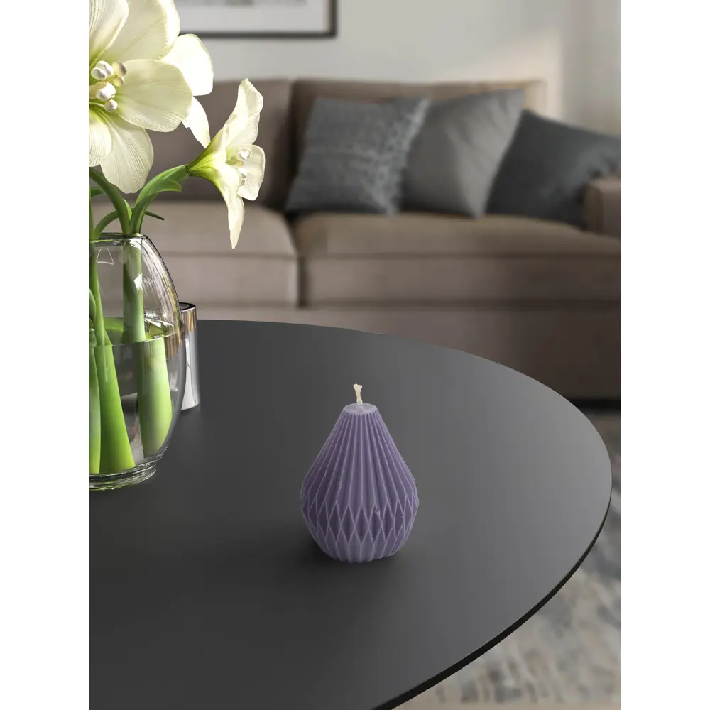 Свеча декоративная Пирамида фиолетовая 7.5 см Santreyd STLM-2028914 - Вид №2