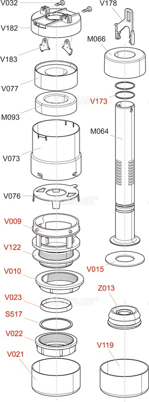 Сливной механизм для низко расположенного бачка A93 ALCAPLAST A07 - Вид №2