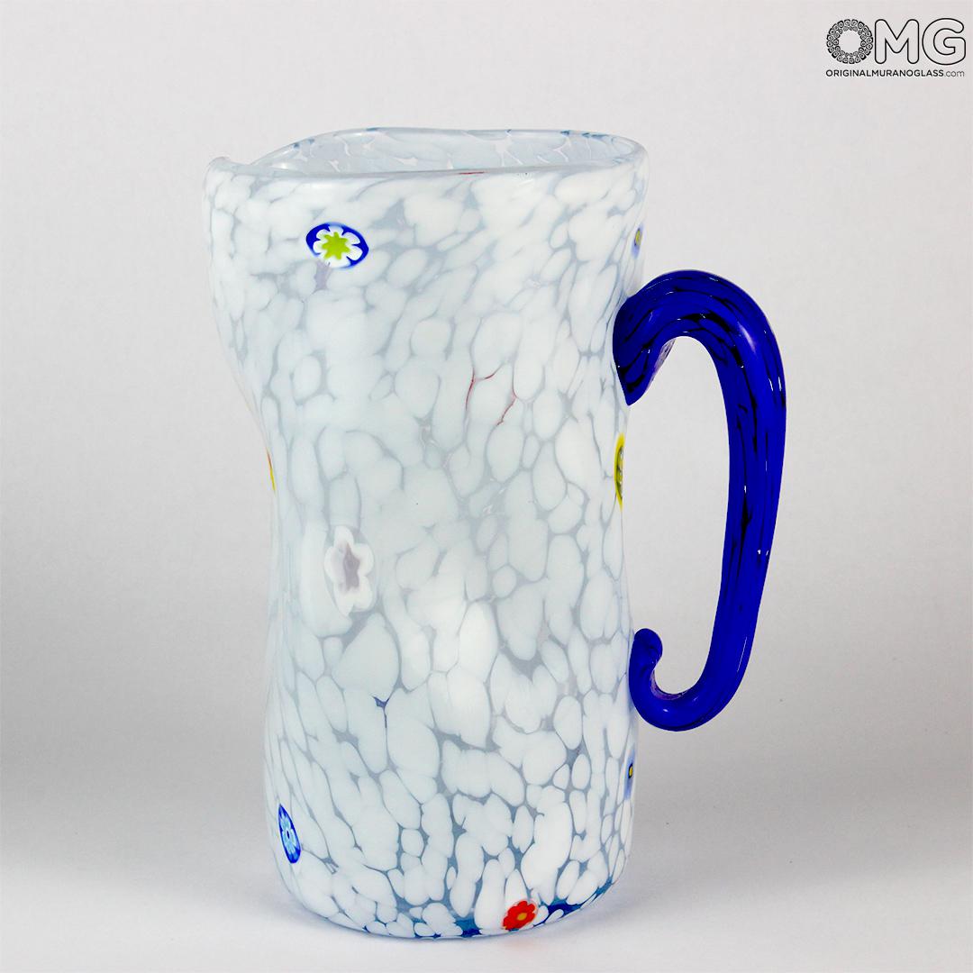 2946 ORIGINALMURANOGLASS Кувшин для вина и воды Монохром - Белый - Original Murano Glass OMG 18 см  - Вид №1