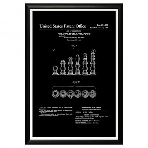 896521423_1818 Арт-постер «Патент на дизайн шахматных фигур» Object Desire