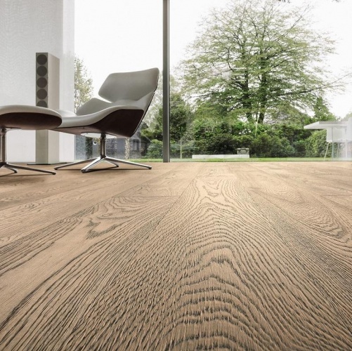 Паркетная доска Haro 4000 Series Top connect Табако Серый 530795 Дуб Натур с брашью (Текстурированная) 2200х180 мм 1000900644 - Вид №4