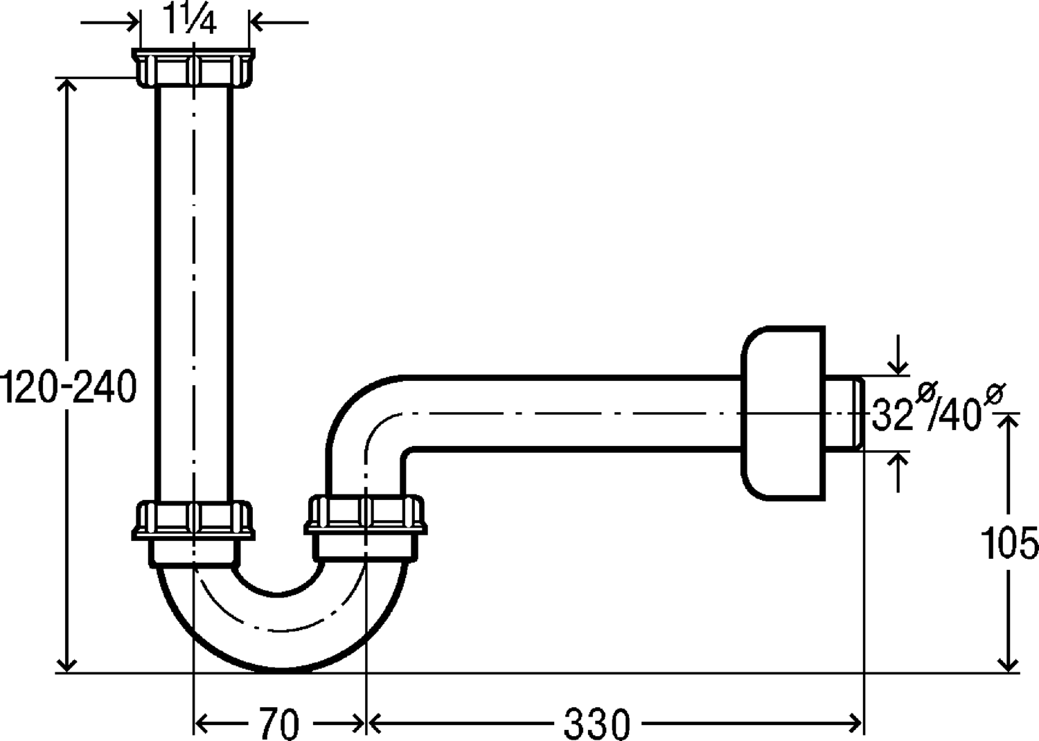 Канализационная арматура  Сифоны для умывальников и биде  Сифоны для биде VIEGA 406 486 Модель 5536 Santreyd  - Вид №2