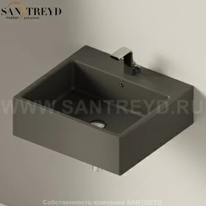 5052.7006 Подвесная раковина настенная прямоугольная Ceramica Flaminia Acquagrande черная