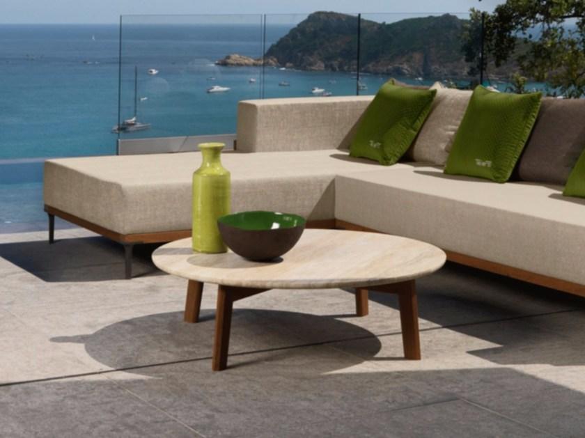 Talenti Круглый журнальный столик из мрамора Cleo teak sun-id-1365376 - Вид №3