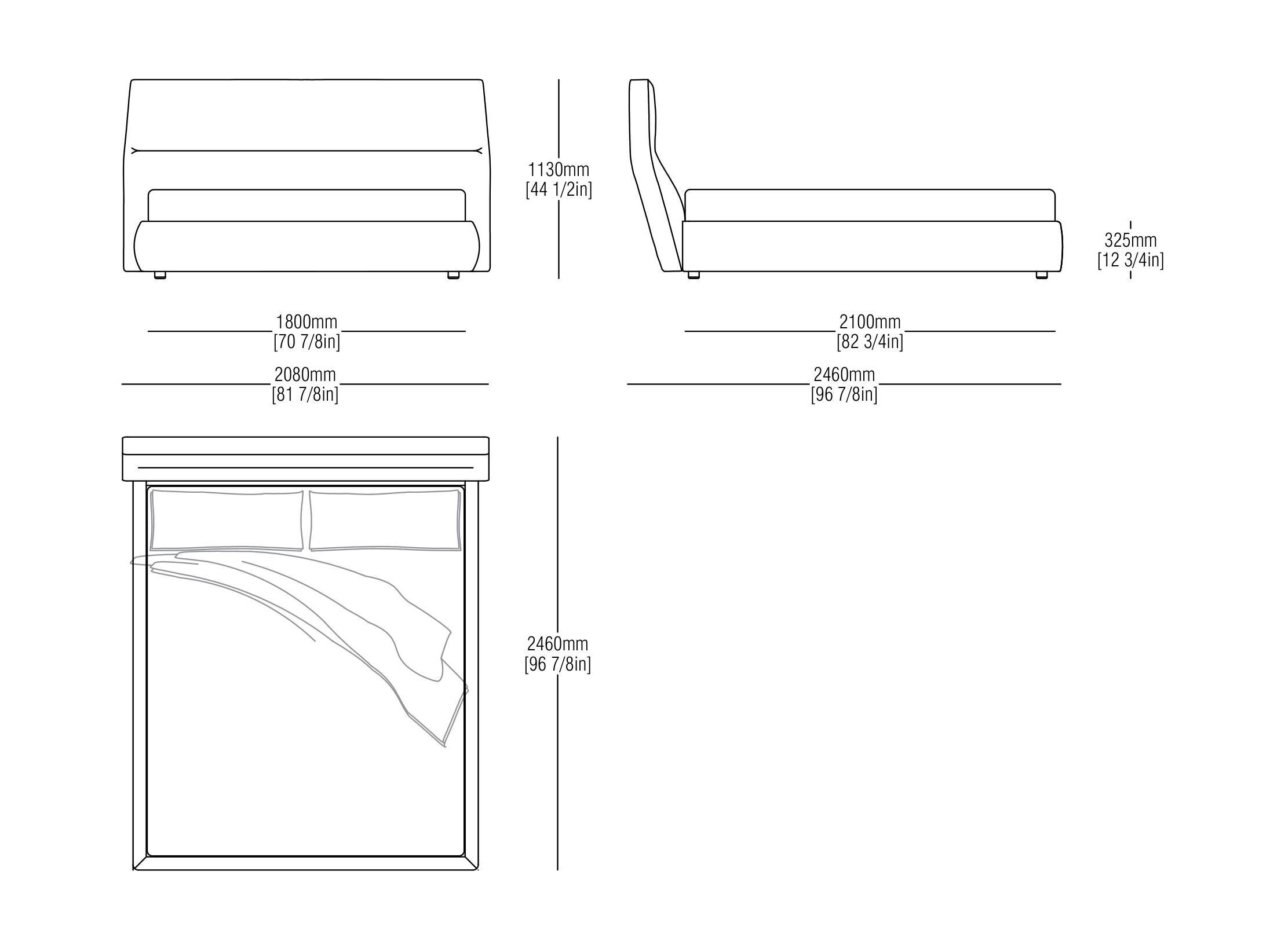 Двуспальная кровать-контейнер с мягким изголовьем MisuraEmme COSY ARCH-00040461 - Вид №7