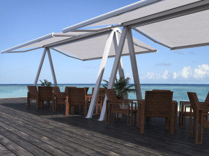 Беседка с наклонной крышей