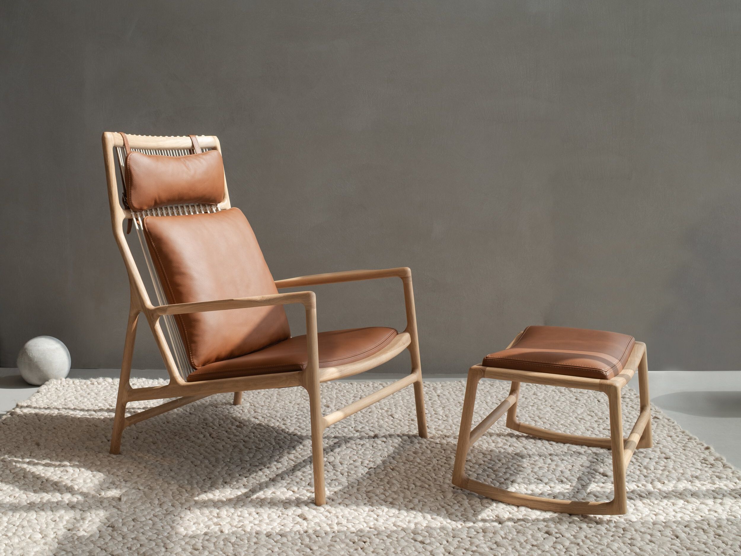 Дубовое кресло с кожаной подушкой Gazzda Dedo ARCH-00099803 - Вид №9