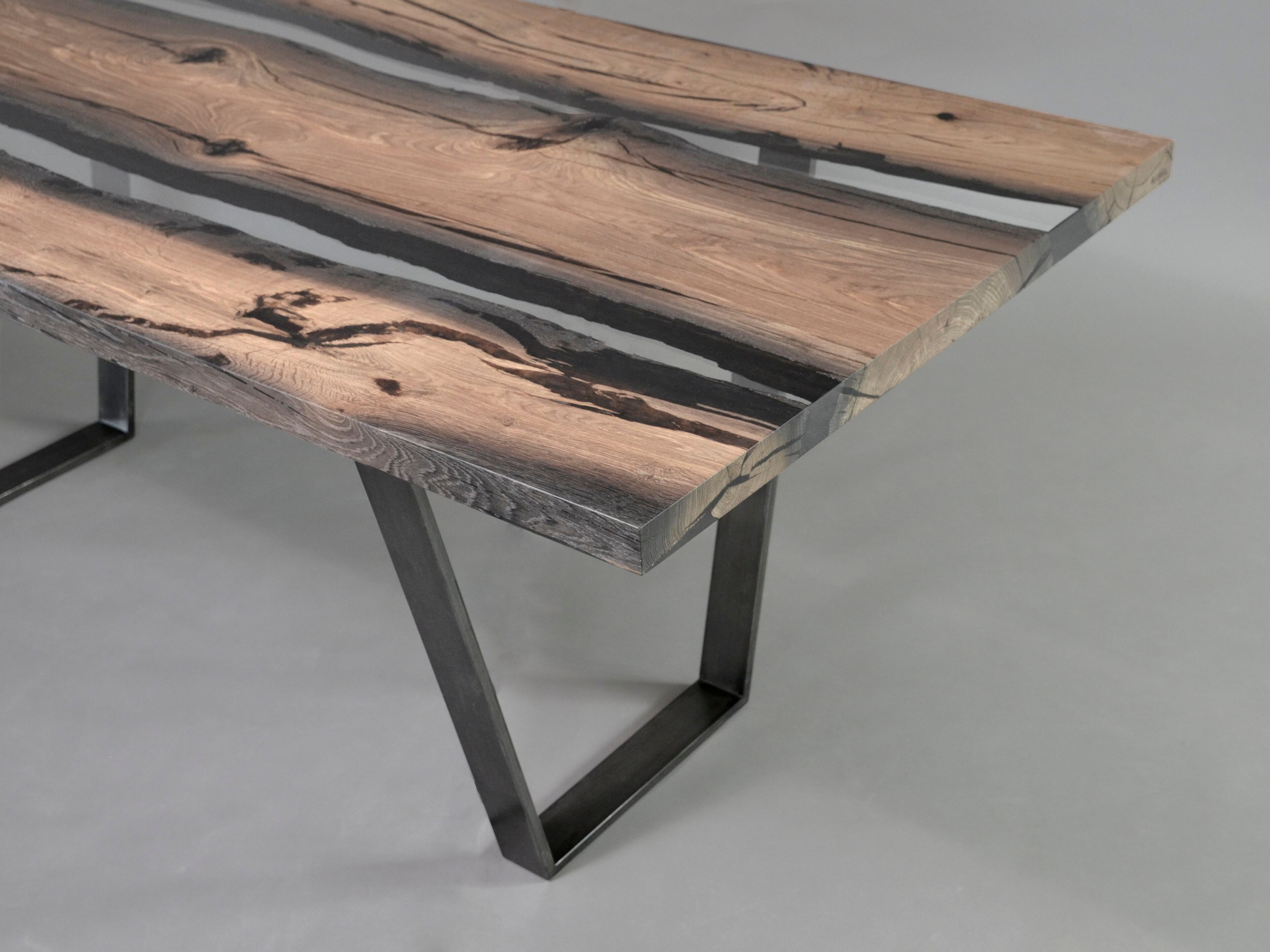 Прямоугольный обеденный стол из дуба и смолы alcarol Wetland ARCH-00016451 - Вид №1