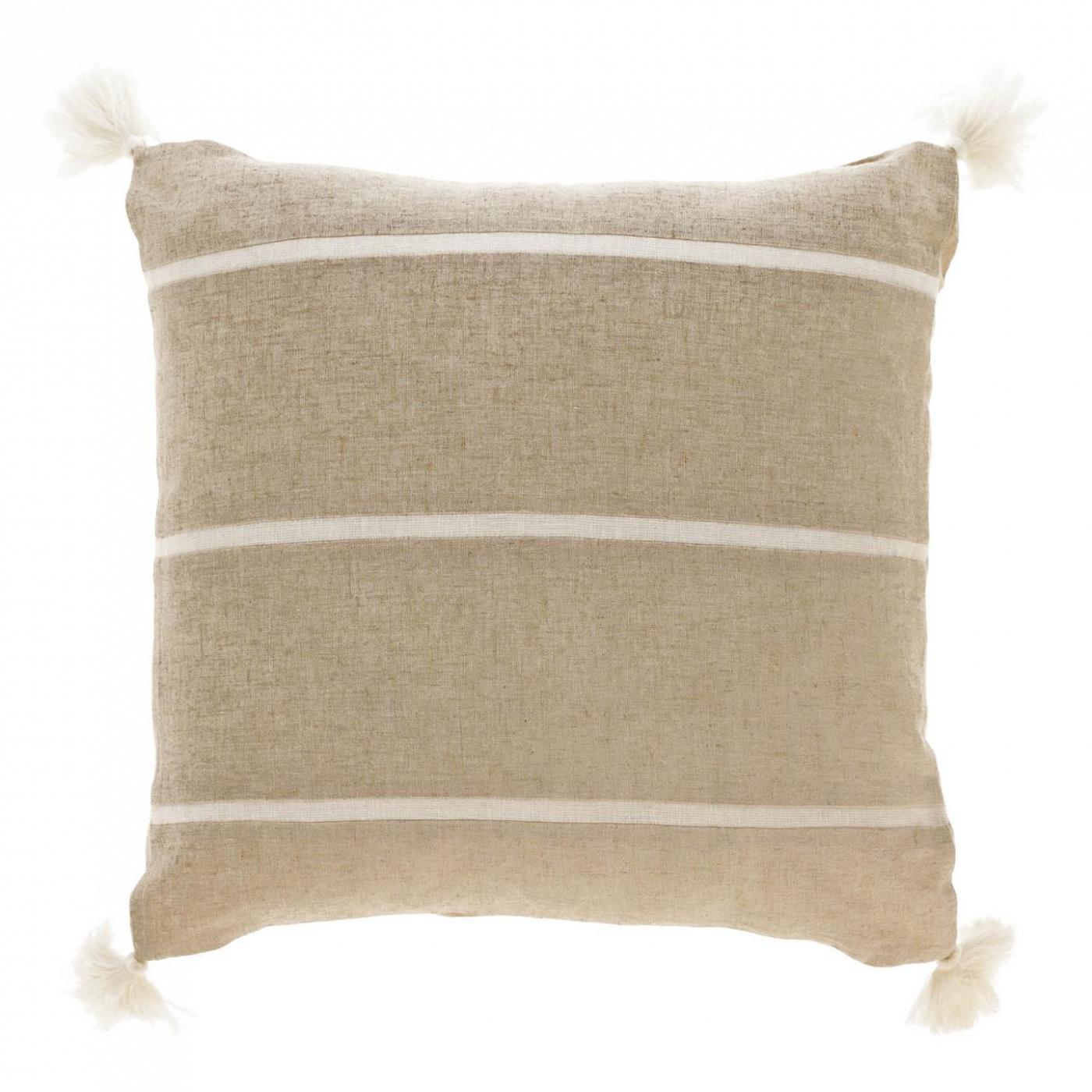 090785 Чехол для подушки бежевый в полоску 45 x 45 cm La Forma Silene  - Вид №1