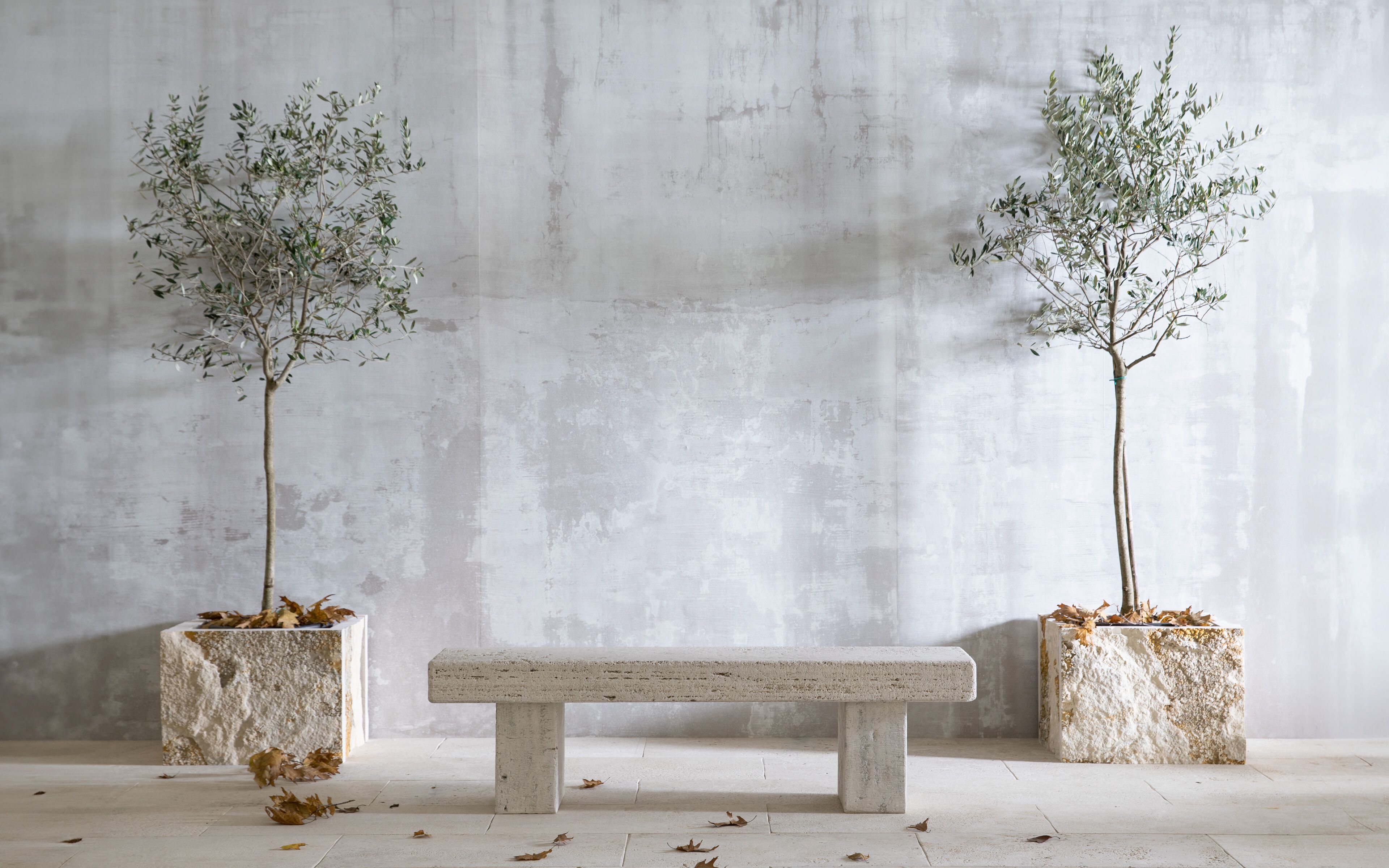 Травертиновая садовая скамейка VELTHA® Vicum ARCH-00140607 - Вид №1